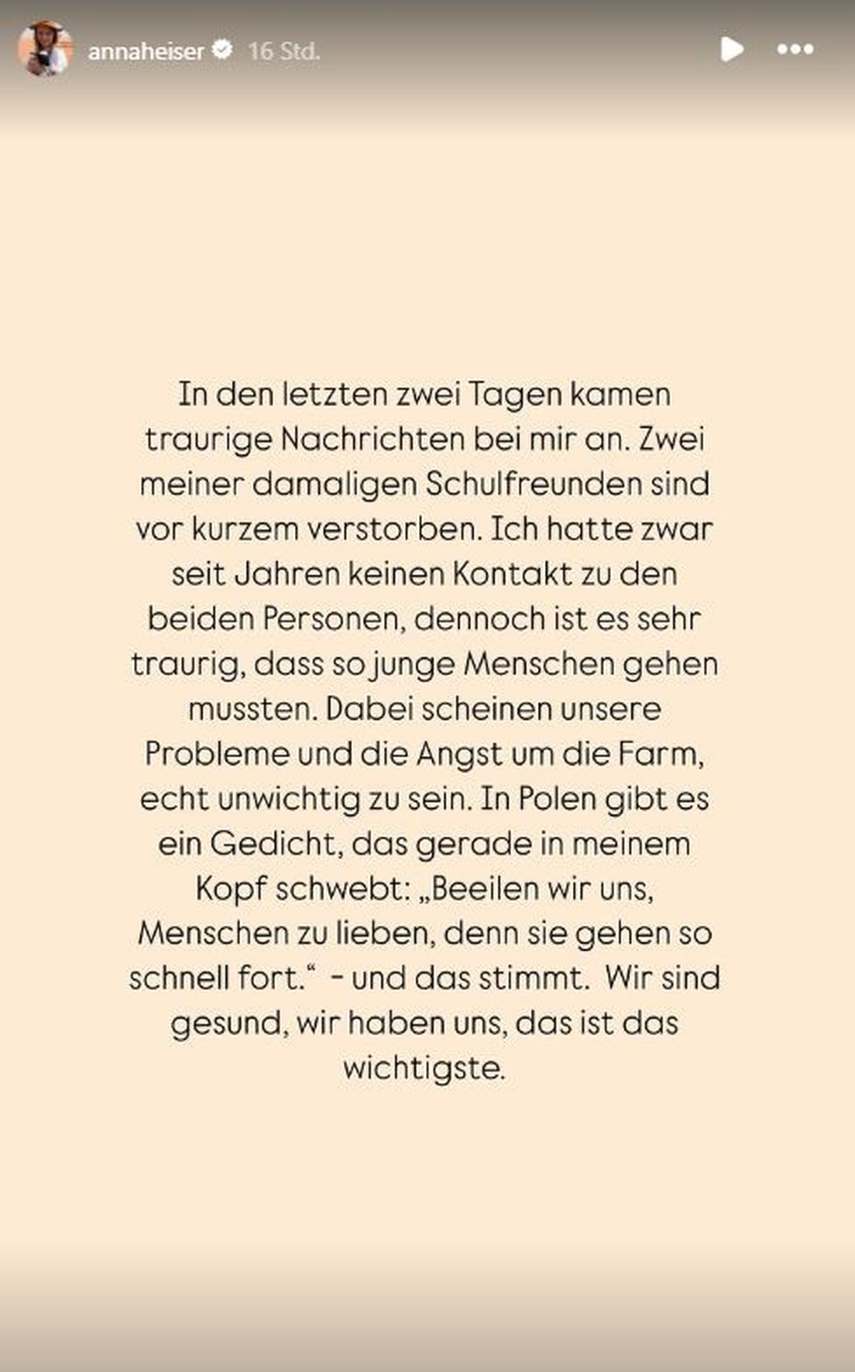 Anna Heiser berichtet von zwei Todesfällen.
