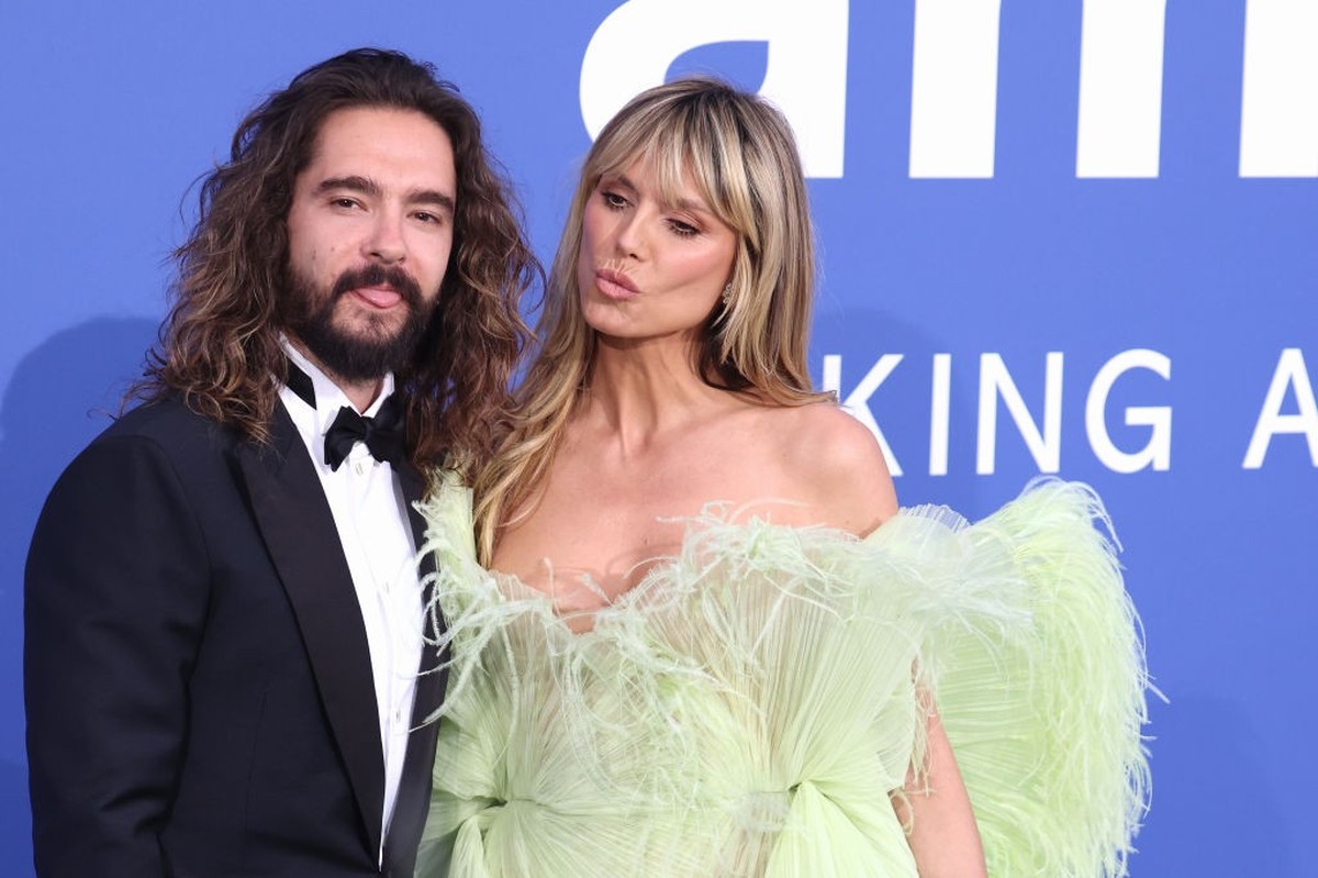 CAP D'ANTIBES, FRANCE - MAY 25: Tom Kaulitz and Heidi Klum attend the amfAR Cannes Gala 2023 at Hotel du Cap-Eden-Roc on May 25, 2023 in Cap d'Antibes, France. (Photo by Gisela Schober/Getty ...