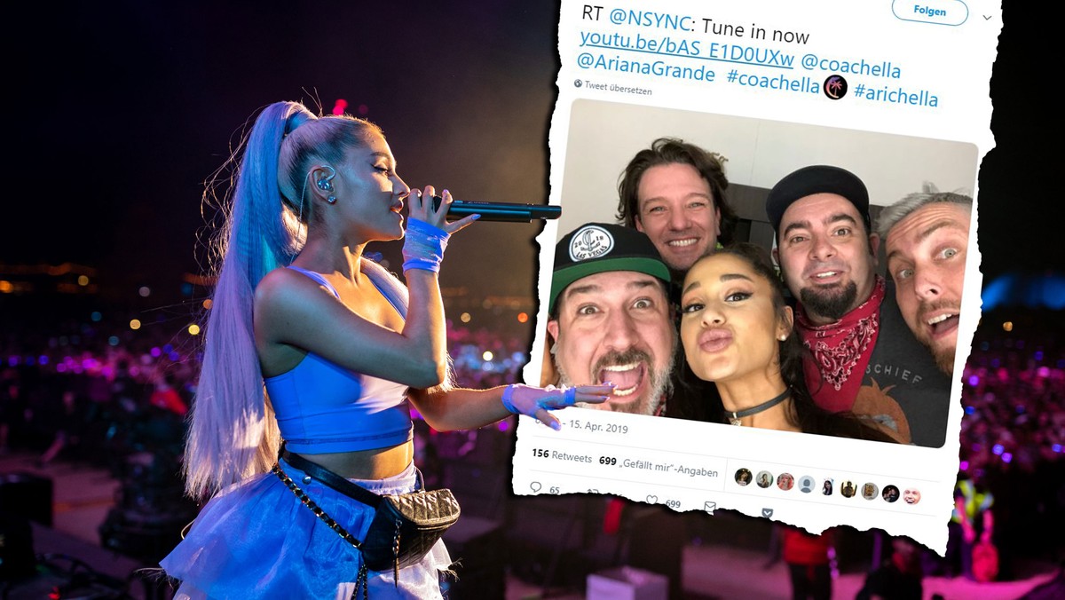 Weil sie's kann: Ariana Grande holte beim Coachella einfach mal ihre Lieblings-Boyband auf die Bühne.