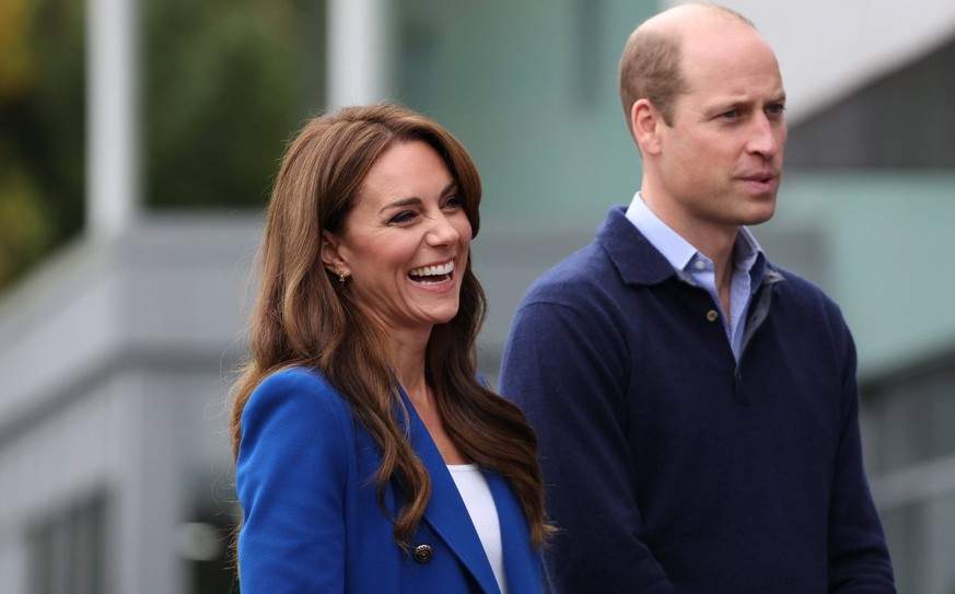 . 12/10/2023. Bisham , United Kingdom. Prince William and Kate Middleton, the Prince and Princess of Wales, arriving at a mental fitness workshop run by SportsAid , at the Bisham Abbey National Sports ...