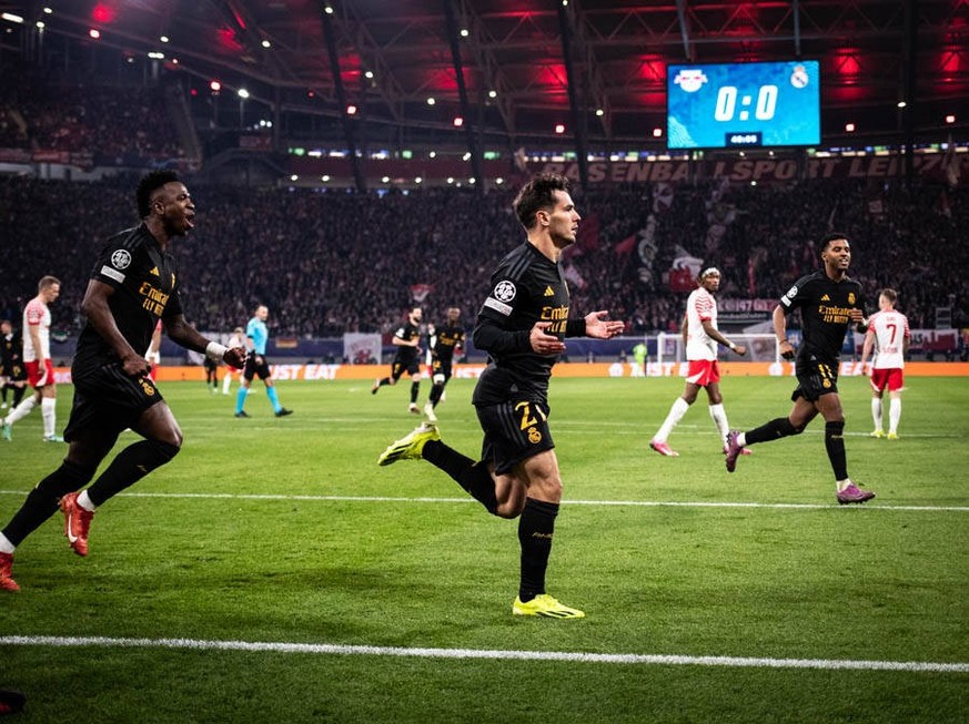 RB Leipzig vs Real Madrid Vini Jr and Diaz in action during the game against RB Leipzig valid for Champions League at the Red Bull Arena, in Leipzig, today February 13, 2024. Copyright: xx NOG_5997