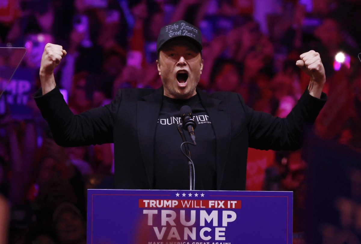 CEO of Tesla Motors Elon Musk speaks before Republican Nominee and former President of the United States Donald J. Trump speaks at a rally at Madison Square Garden in New York City on Sunday, October ...