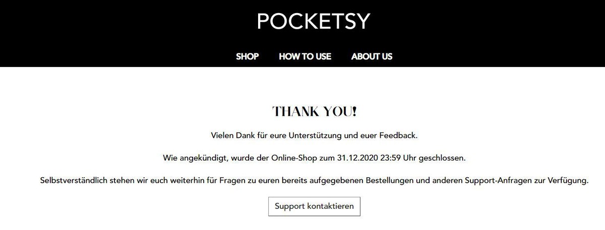 Auf der Homepage wird deutlich, dass es das Unternehmen bereits seit Ende vergangenen Jahres nicht mehr gibt.