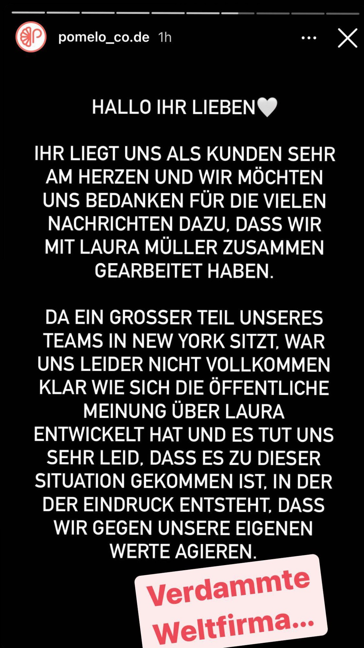 Der Posts der Beauty-Firma mit dem Kommentar von Oliver Pocher.