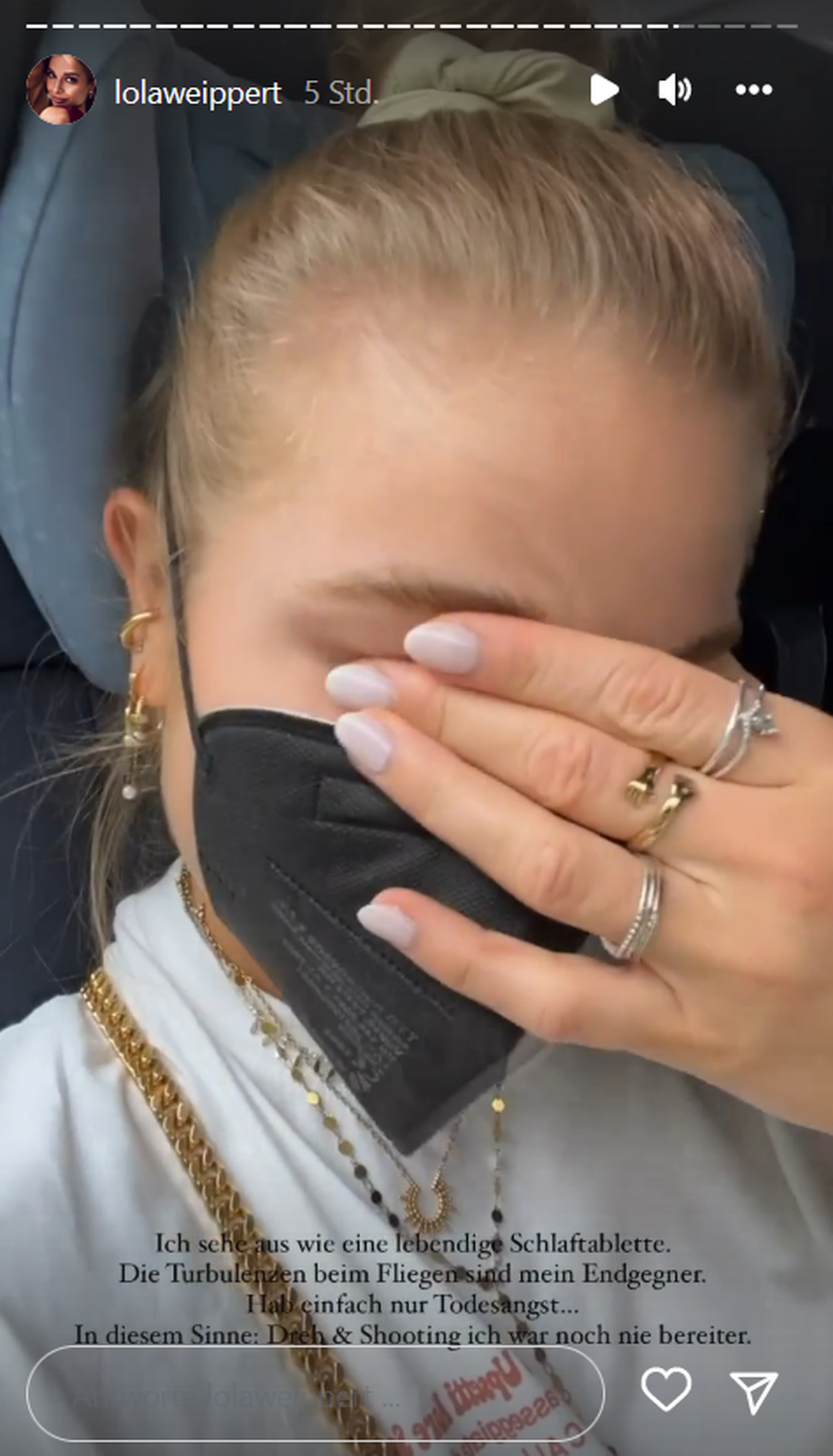 Lola Weippert teilte ihre Angst auf Instagram.