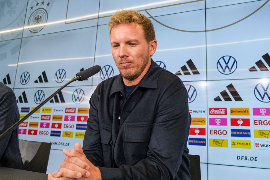 Julian Nagelsmann Bundestrainer, GER, DFB Pressekonferenz, Vorstellung des neuen Bundestrainers, DFB Campus, 22.03.2023, GER, DFB Pressekonferenz, Vorstellung des neuen Bundestrainer, 22.03.2023 Frank ...