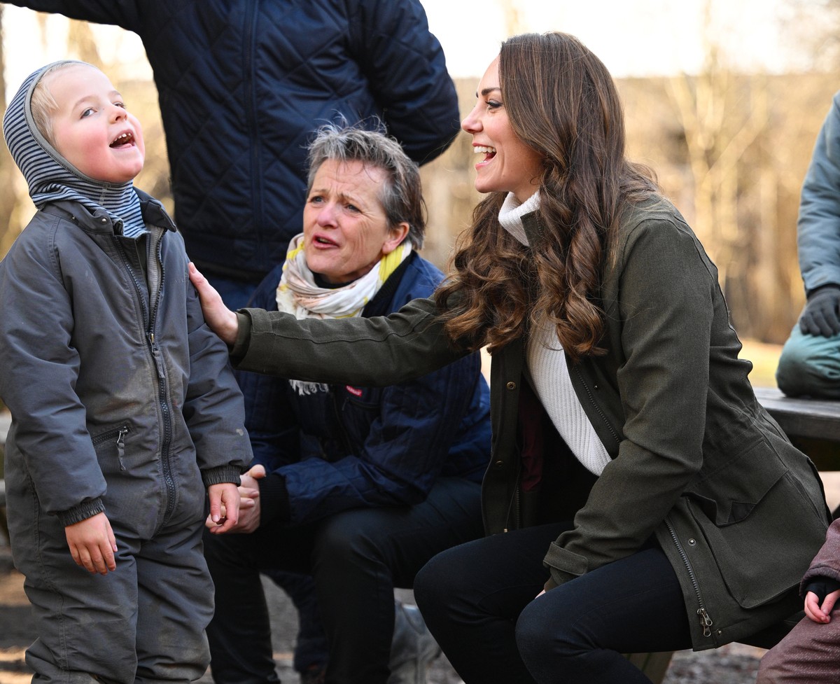 Herzogin Kate zu Besuch D�nemark - Tag 2 . 23/02/2022. Copenhagen, Denmark. Kate Middleton, The Duchess of Cambridge, at the Stenurten Forest Kindergarten in Copenhagen, on the second day of her visit ...