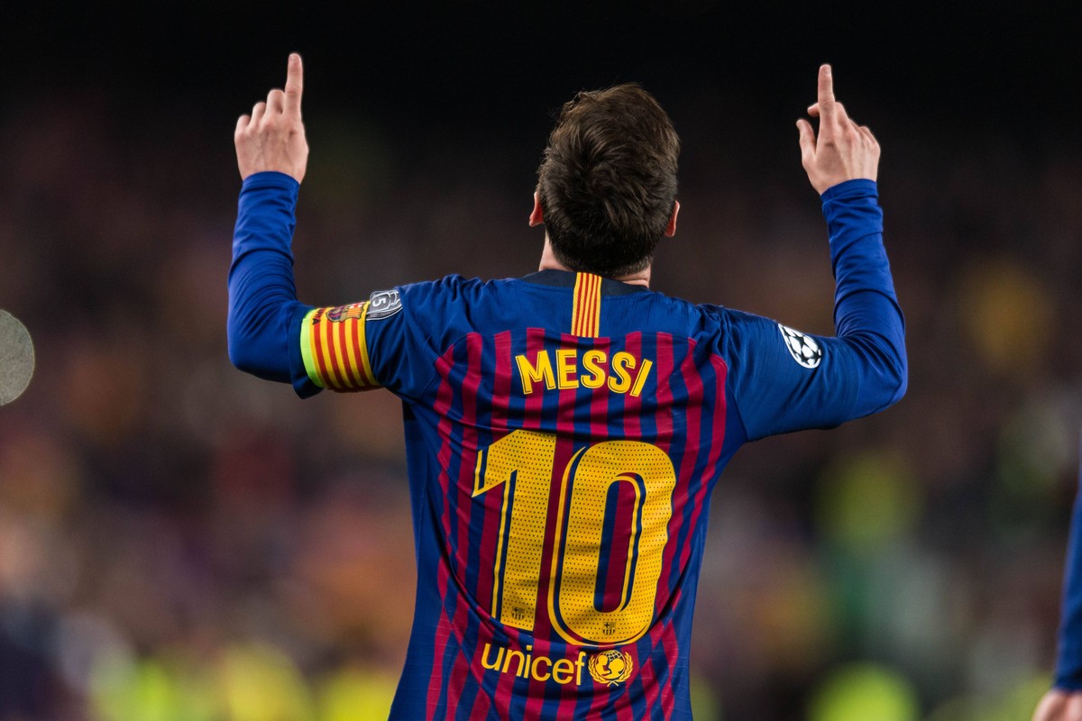Barcelona, Spain, 16.04.2019, UEFA Champions League - 2018/19 Season, Viertelfinale, 2. Runde, FC Barcelona Barca - Manchester United ManU Lionel Messi (Barcelona) celebrates his team s second goal ( ...