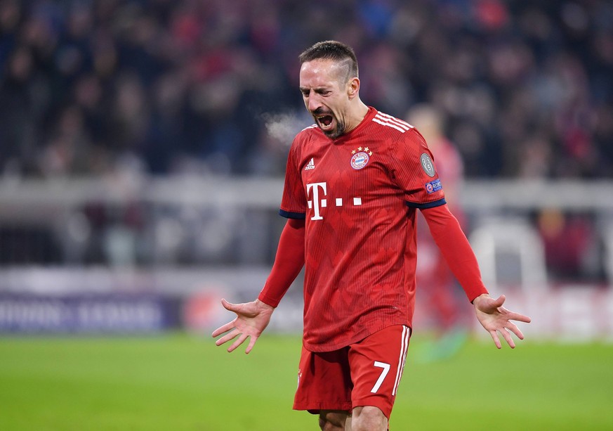 FUSSBALL CHAMPIONS LEAGUE SAISON 2018/2019 GRUPPENPHASE FC Bayern Muenchen - Benfica Lissabon 27.11.2018 JUBEL FC Bayern Muenchen; Franck Ribery *** FOOTBALL CHAMPIONS LEAGUE SAISON 2018 2019 2019 GRO ...