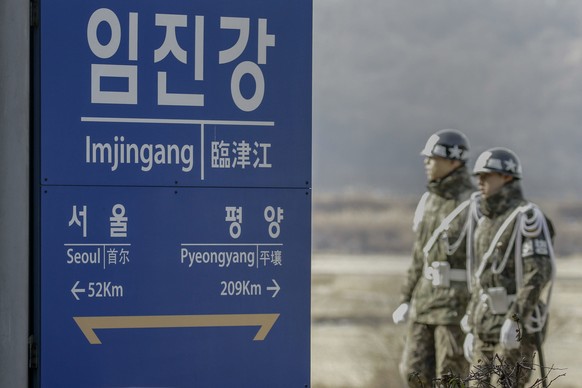 Wachposten an der Grenze Nordkorea