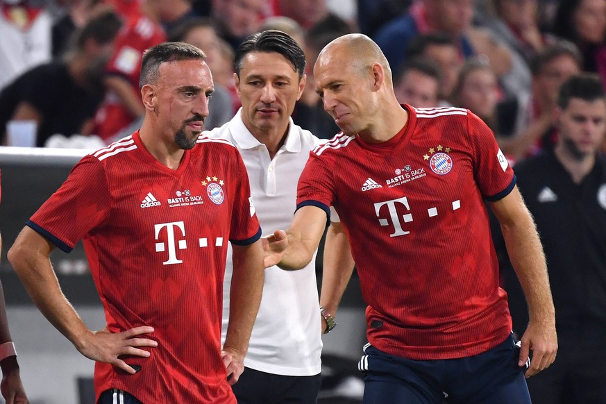 Ribéry, Kovac und Robben beim "Basti is Back"-Benefizspiel im August vergangenen Jahres.