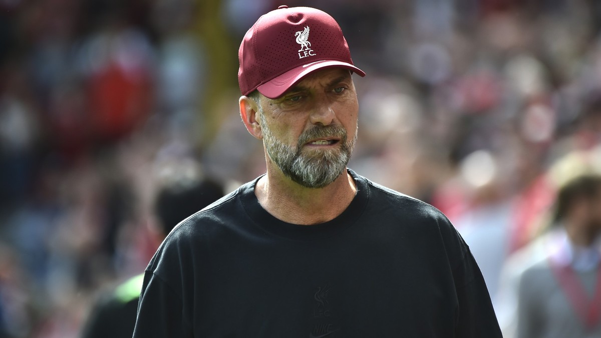 19.08.2023, Großbritannien, Liverpool: Fußball: Premier League, England, FC Liverpool - AFC Bournemouth, 2. Spieltag: Jürgen Klopp, Trainer des FC Liverpool, vor dem Spiel. Foto: Rui Vieira/AP/dpa +++ ...