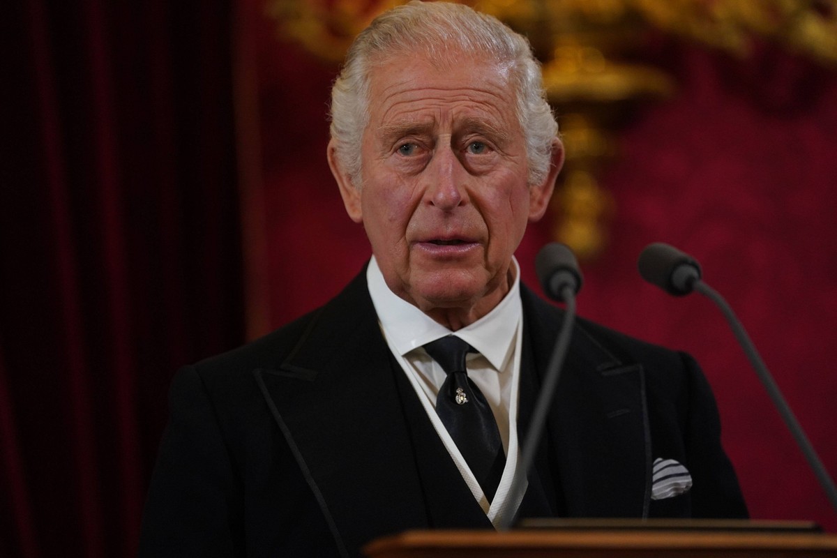 . 10/09/2022. London, United Kingdom. King Charles III with the William, Prince of Wales and Camilla, the Queen Consort , as The King is formally proclaimed monarch at St.Jamess Palace in London. PUBL ...