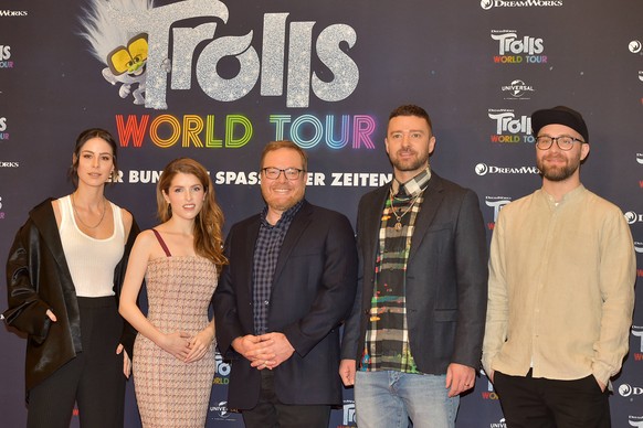 PHC Trolls World Tour Anna Kendrick, Justin Timberlake, Lena Meyer-Landrut, Mark Forster, Regisseur Walt Dohrn Photocall zur Trolls World Tour im Waldorf Astoria Hotel in Berlin am 17.02.2020 *** PHC  ...