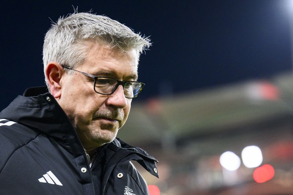 ARCHIVE - 31 October 2023, Baden-Württemberg, Stuttgart: Football: DFB Cup, VfB Stuttgart - 1. FC Union Berlin, 2nd round, MHPArena.  Urs Fischer, coach of Union Berlin, stands in the stadium before the match.  Urs Fis...