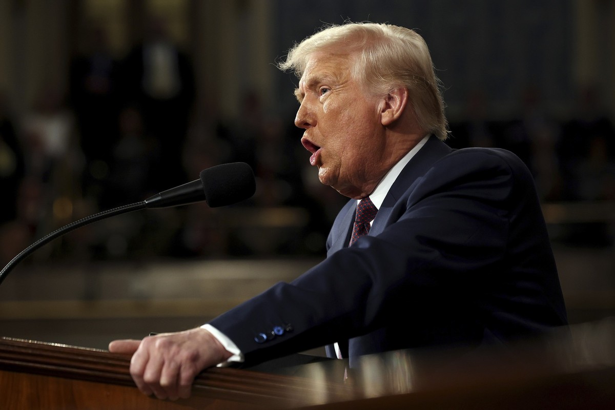 04.03.2025, USA, Washington: US-Präsident Donald Trump spricht vor einer gemeinsamen Sitzung des Kongresses im Kapitol. Foto: Win McNamee/POOL Getty Images/AP/dpa +++ dpa-Bildfunk +++