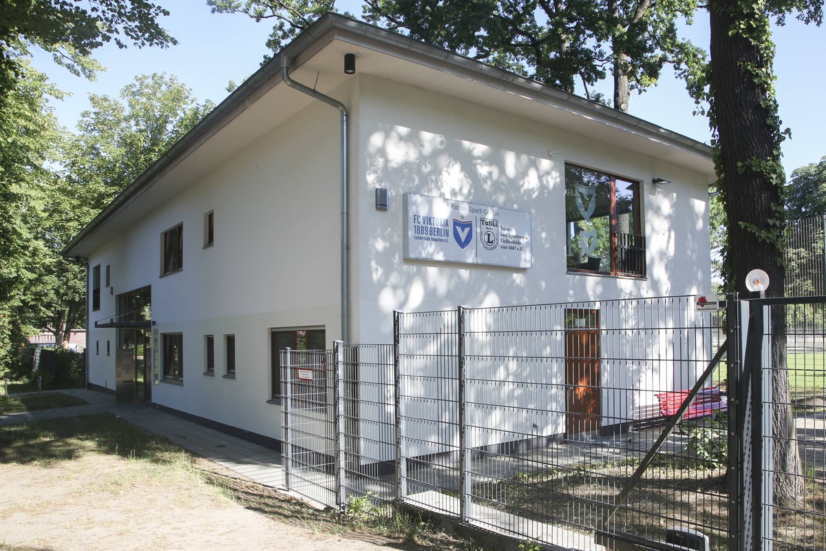 Das Vereinsheim in Berlin. Viktoria stellt Deutschlands größte aktive Fußballabteilung mit mehr als 1.600 Mitgliedern in rund 65 verschiedenen Teams.