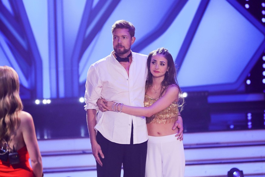 COLOGNE, GERMANY - APRIL 29: Bastian Bielendorfer and Ekaterina Leonov seen on stage during the 9th show of the 15th season of the television competition show &quot;Let&#039;s Dance&quot; at MMC Studi ...