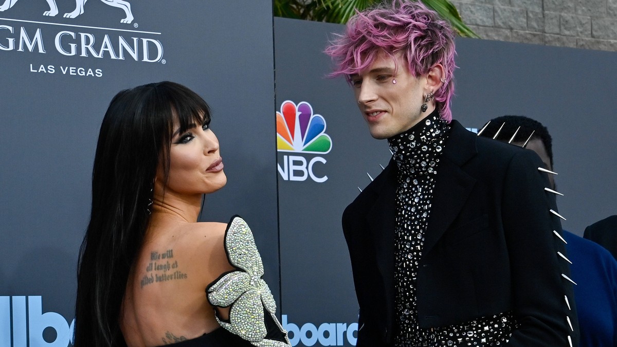Megan Fox and Machine Gun Kelly attend the annual Billboard Music Awards held at the MGM Grand Garden Arena in Las Vegas, Nevada on May 15, 2022. PUBLICATIONxINxGERxSUIxAUTxHUNxONLY LAV202205150301 JI ...