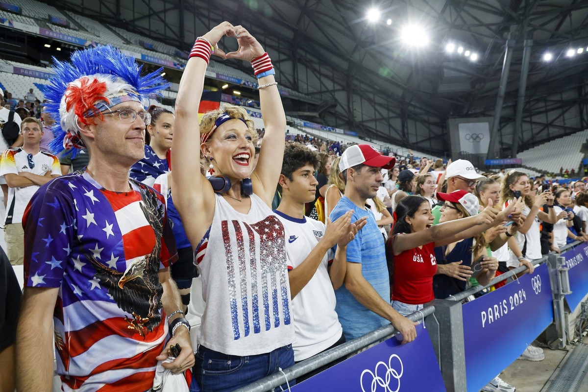 OLY JO Football women match Etats-Unis USA - Allemagne GER Group B PHOTOPQR/LA PROVENCE/SPEICH Frederic Marseille 28/07/2024 Jeux Olympiques Paris 2024 Tournoi de football olympique feminin Eliminatoi ...