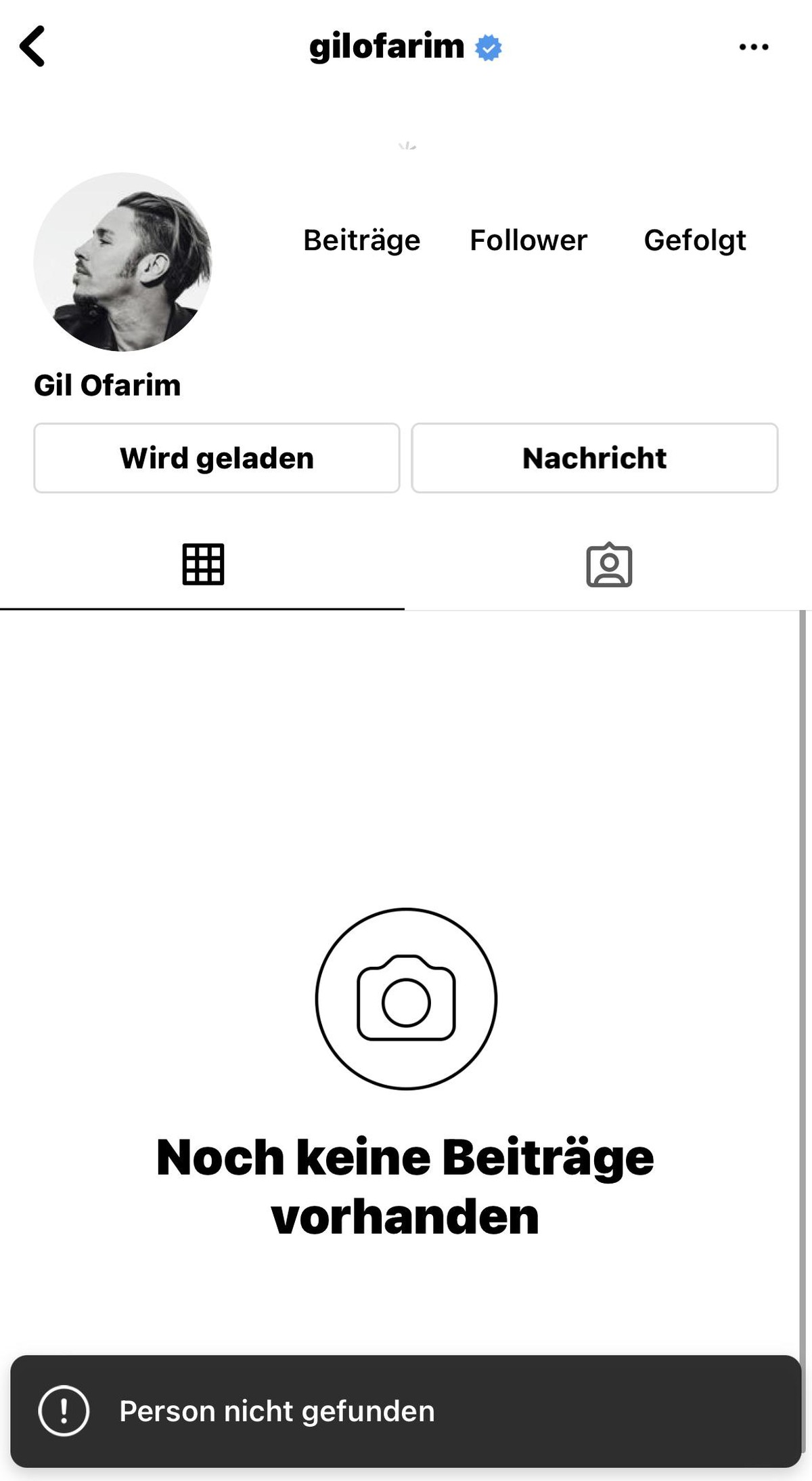 Gil Ofarim ist auf Instagram aktuell nicht mehr zu finden.