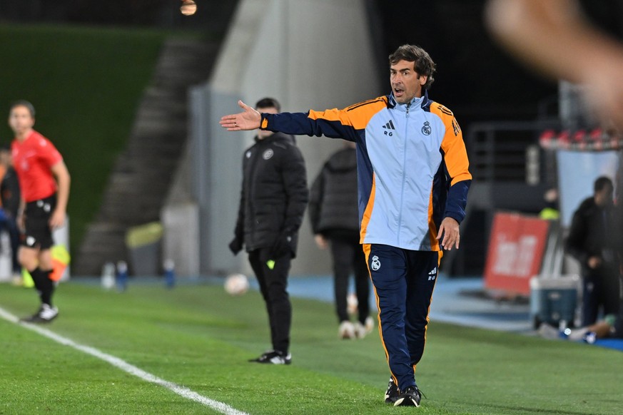January 11, 2025, Valdebebas, Madrid, Spain: COACH: RAUL GONZALEZ BLANCO, during the Primera Federacion EspaoÂola match between Real Madrid-Castilla vs CD Alcoyano at Alfredo Di Stefano stadium in Mad ...