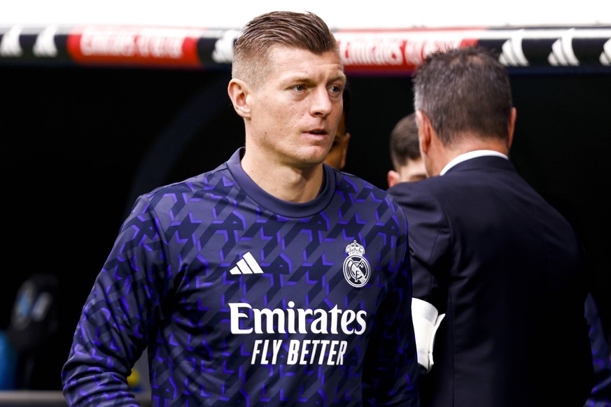 May 4, 2024, Madrid, Madrid, SPAIN: Toni Kroos of Real Madrid looks on during the Spanish League, LaLiga EA Sports, football match played between Real Madrid and Cadiz CF at Santiago Bernabeu Stadium  ...