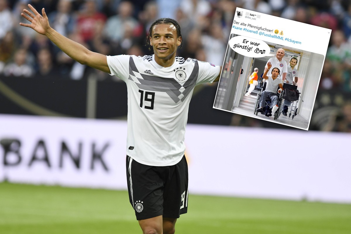 Leroy Sane in Aktion beim Fussbal EM-Qualifikations- Spiel BRD-Estland am 11 Juni 2019 in Mainz. DFL regulations prohibit any use of photographs as image sequences and / or quasi-video. Leroy Sane in ...