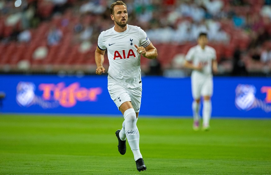 Football - Pre-Season - Tottenham Hotspur FC v Lion City Sailors SINGAPORE - Wednesday, July 26, 2023: Tottenham Hotspur s Harry Kane during the Tiger Cup pre-season friendly match between Tottenham H ...