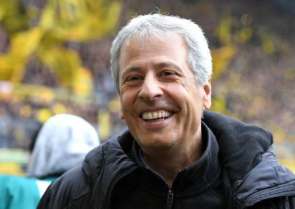 Dortmund, Germany, 11.05.2019, 1. Bundesliga, 33. Spieltag, BV Borussia Dortmund - Fortuna Duesseldorf, Trainer Lucien Favre (BVB) lacht, lachen ( DeFodi521 *** Dortmund Germany 11 05 2019 1 Bundeslig ...