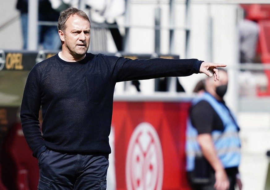 Fussball Trainer Hans-Dieter Hansi Flick Bayern Mainz, 24.04.2021, Fussball, Bundesliga, 1. FSV Mainz 05 - FC Bayern Muenchen Mainz *** Football coach Hans Dieter Hansi Flick Bayern Mainz, 24 04 2021, ...