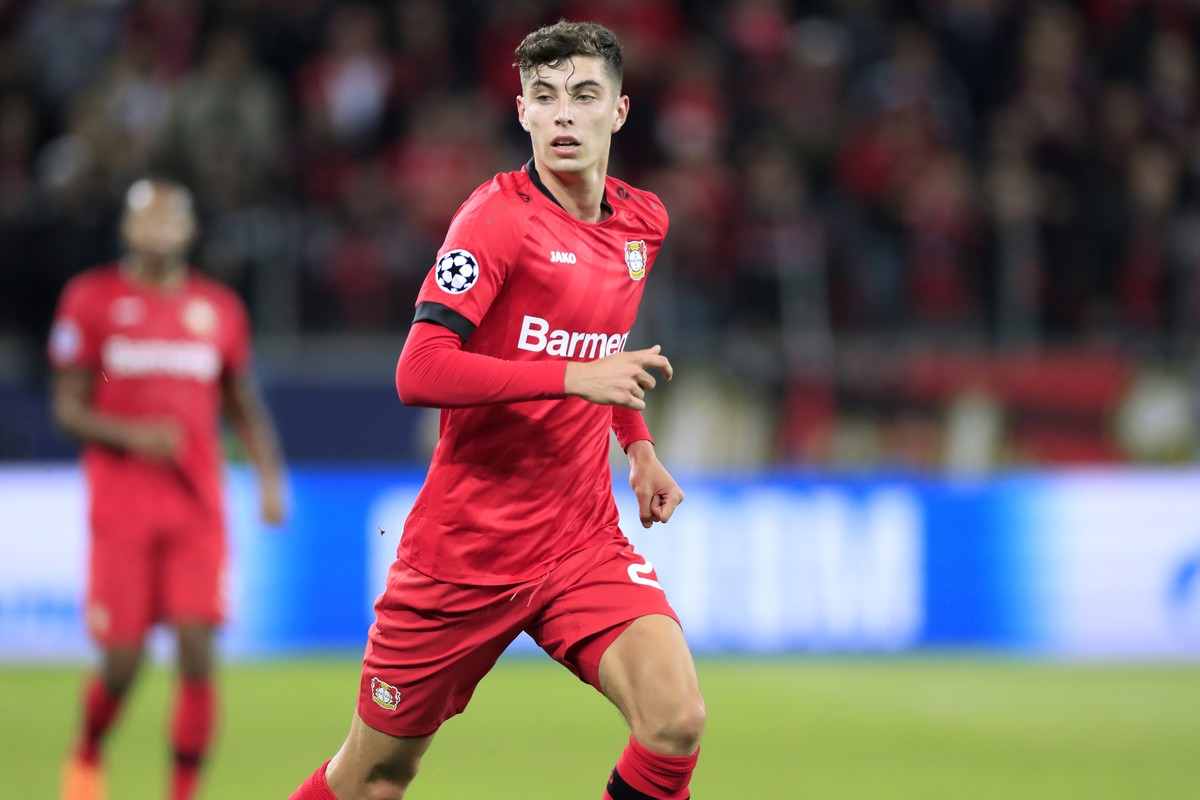 HAVERTZ Kai Team Bayer 04 Leverkusen UEFA Champions League Saison 2019 - 2020 Spiel Gruppe D Bayer 04 Leverkusen - Lok. Moskau 1 : 2 am 18. 09. 2019 in Leverkusen REGULATIONS PROHIBIT ANY USE OF PHOTO ...