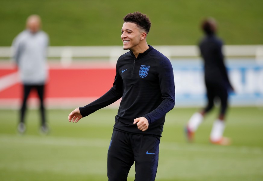 Soccer Football - Euro 2020 Qualifier - England Training - St. George&#039;s Park, Burton upon Trent, Britain - March 19, 2019 England&#039;s Jadon Sancho during training Action Images via Reuters/Car ...