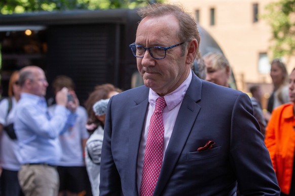 July 26, 2023, London, England, United Kingdom: Actor KEVIN SPACEY is seen outside Southwark Crown Court in London as jury considers the verdict in trial over sexual offence allegations. London United ...