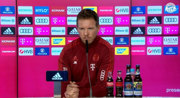 Julian Nagelsmann auf der Pressekonferenz am Donnerstagmittag.