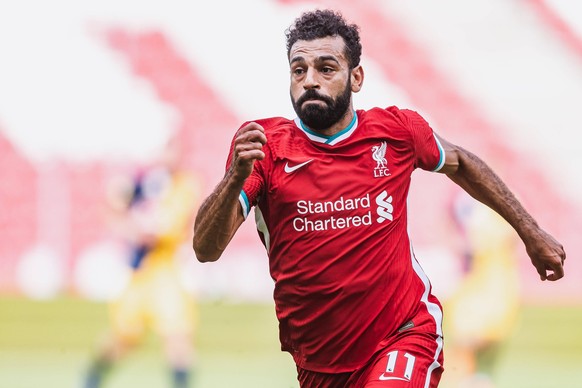 25.08.2020, Red Bull Arena, Salzburg, AUT, Testspiel, FC Red Bull Salzburg vs FC Liverpool, im Bild Mohamed Salah FC Liverpool // during Friendly Football Match between FC Red Bull Salzburg and FC Liv ...