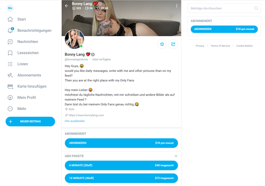 OnlyFans funktioniert als Abo-Modell. Dabei gilt: Je mehr bezahlt wird, desto exklusiver werden die Inhalte.