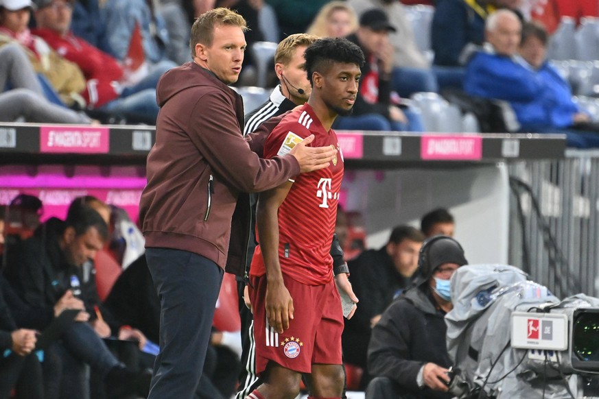 Bayern-Trainer Julian Nagelsmann und sein Flügelspieler Kingsley Coman
