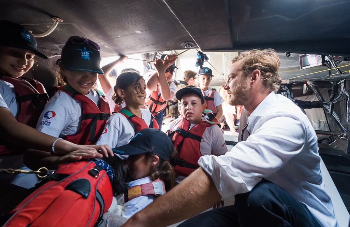 17 06 2019 Pierre Casiraghi & Boris Herrmann introduce Malizia II to children in the Yacht Club de Monaco’s Sports Section