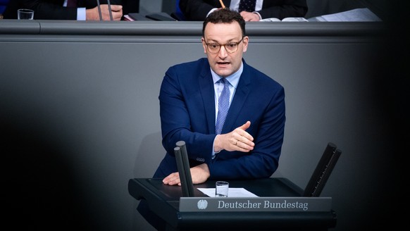 Gesundheitsminister Spahn während der Debatte im Bundestag.