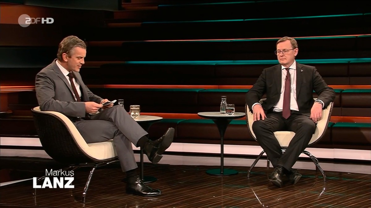 Bodo Ramelow (r.) zeigt sich bei "Markus Lanz" reumütig.