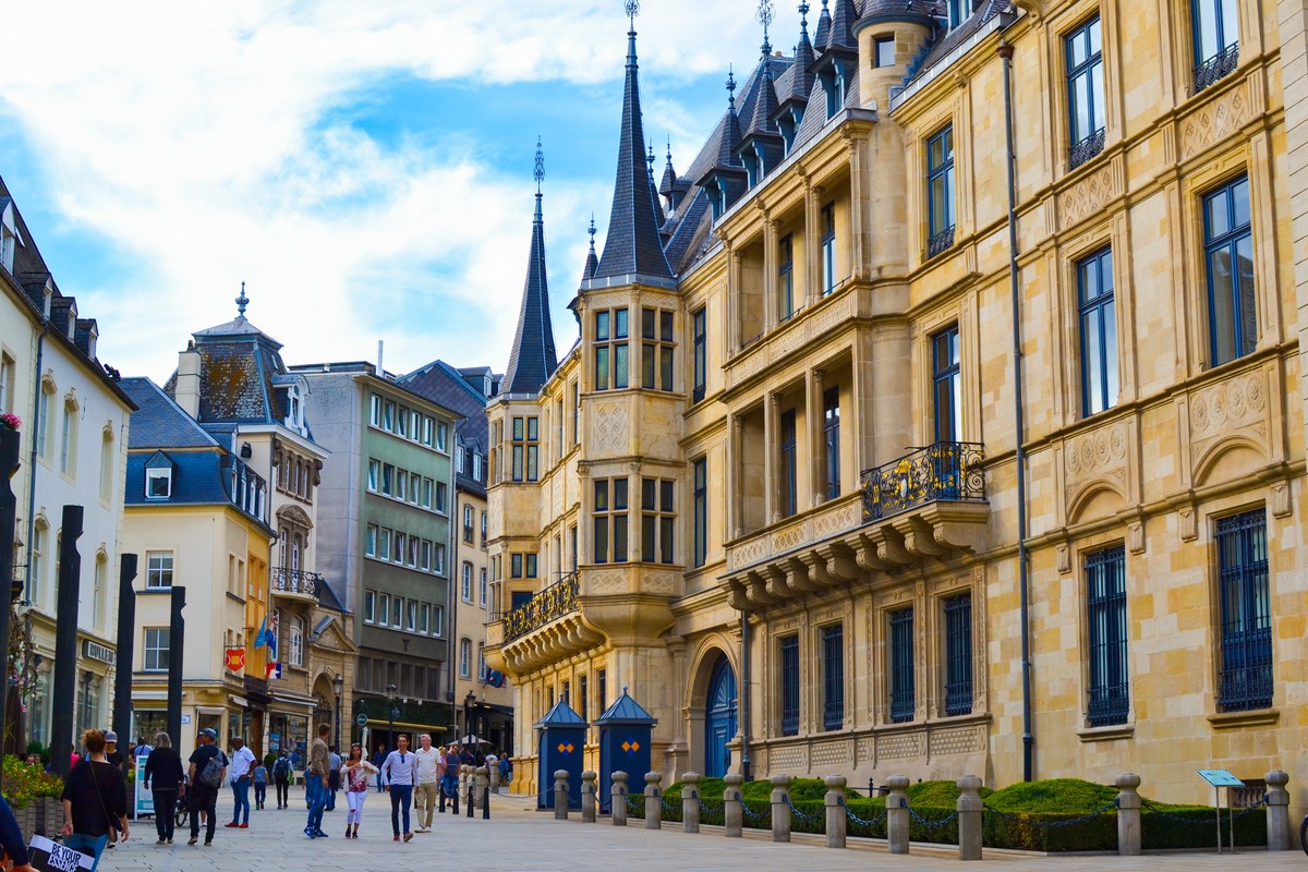Luxembourg City, Luxembourg; 08/11/2018: Facade of Grand Ducal Palace in Luxembourg City, Luxembourg