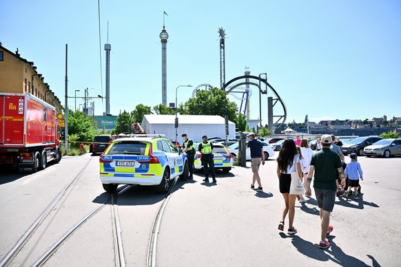 One person has died in lethal accident when the rollercoaster Jetline derailed in the amusement park Gröna Lund in Stockholm, Sweden 25 June 2023. Several people are injured. The amusement park is bei ...