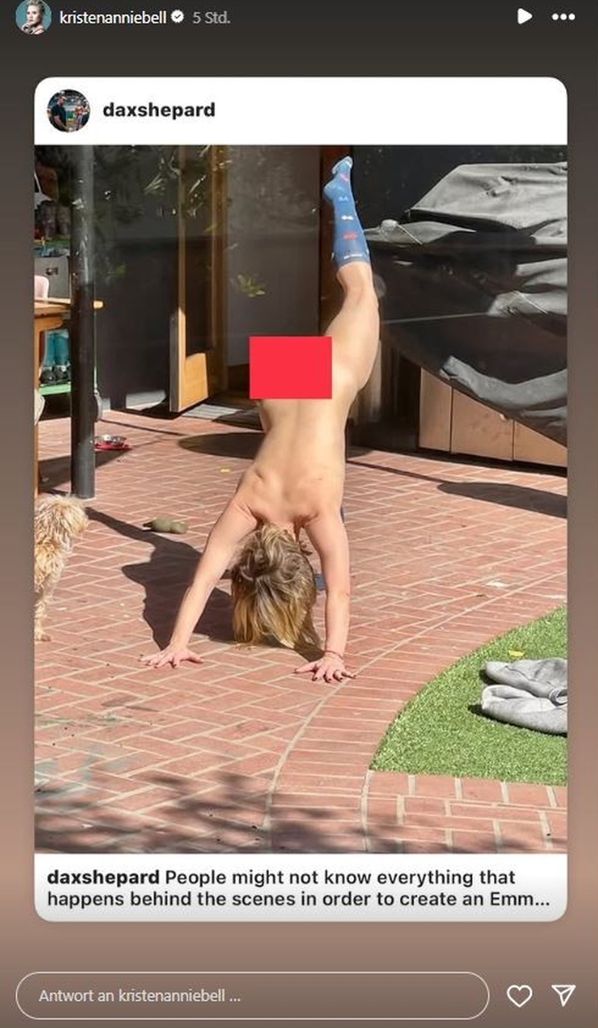 Dieses Bild teilt Dax Shepard auf seinem Instagram-Account.