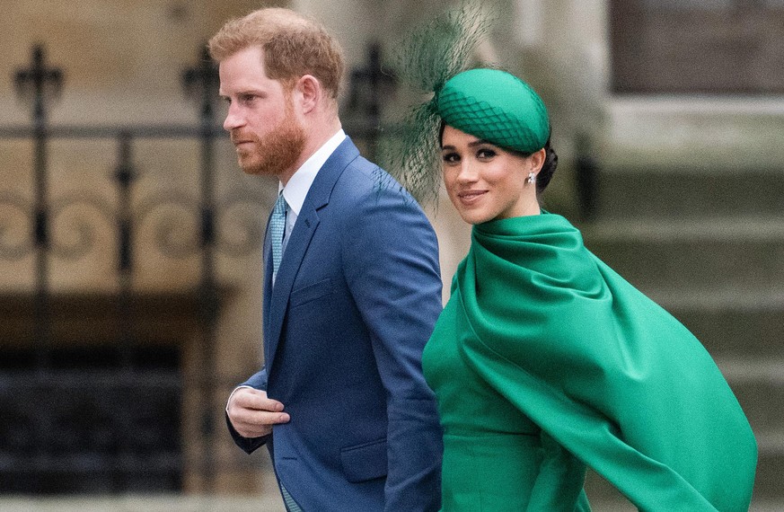 LONDON, ENGLAND - MARCH 09: Prince Harry, Duke of Sussex and Meghan, Duchess of Sussex attend the Commonwealth Day Service 2020 on March 09, 2020 in London, England. (Photo by Gareth Cattermole/Getty  ...