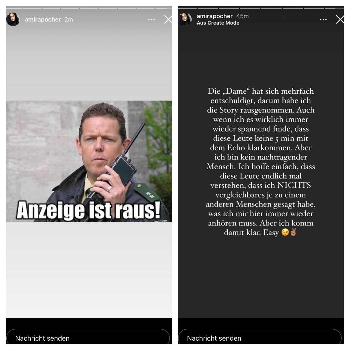 Diese beiden Nachrichten postete Amira noch hinterher.