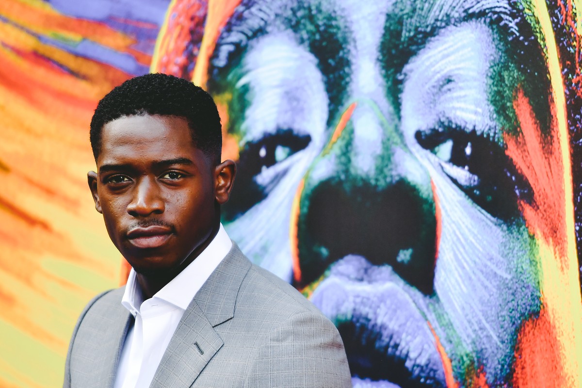 LOS ANGELES, CALIFORNIA - JULY 08: (EDITORS NOTE: Image has been edited using digital filters) Damson Idris attends the premiere of FX&#039;s &quot;Snowfall&quot; season 3 at Bovard Auditorium At USC  ...
