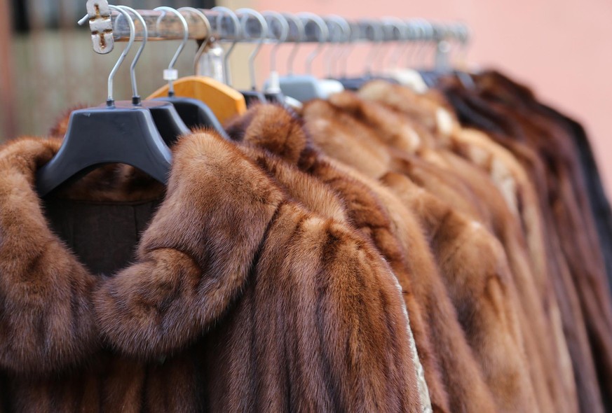 Luxury fur coat very sofly in vintage style