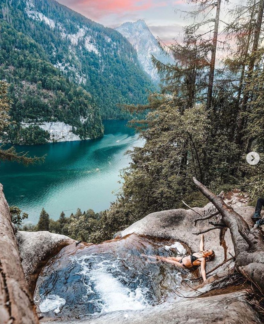 Mit diesem Bild machte eine Influencerin den "Influencer Gumpen" im Nationalpark Berchtesgaden weltbekannt.