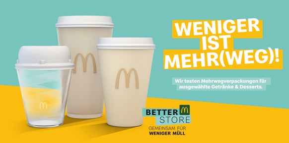 Bis Dezember 2022 möchte McDonalds auf das Pfandsystem umsteigen.